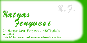 matyas fenyvesi business card